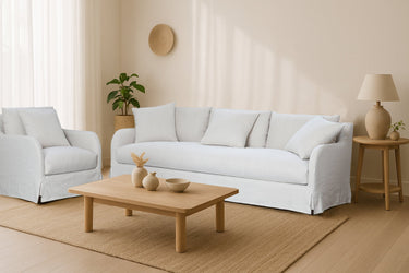 Provencal Slip cover Armchair - Salt & Pepper at Online8 Furniture Auckland NZ