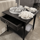 Provence Bedside Table - Black at online8 furniture store Auckland