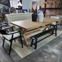 Provincial Cross Legs Dining Table at online8 furniture store Auckland