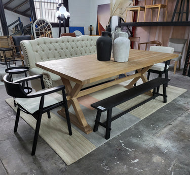 Provincial Cross Legs Dining Table at online8 furniture store Auckland