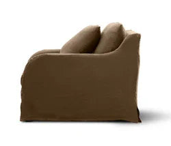 Provincial Slipcover Armchair - French Linen - Mocha at Online8 Furniture Auckland NZ