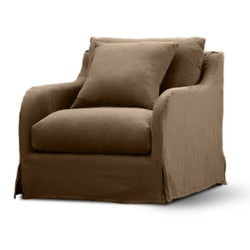 Provincial Slipcover Armchair - French Linen - Mocha at Online8 Furniture Auckland NZ