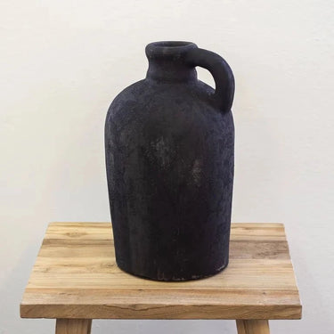 Provincial Terracotta Vase - Weathered Black Set/2 at online8 furniture store Auckland