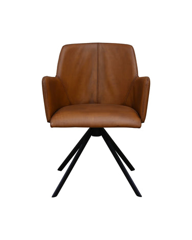 Pure Stewart Leather Swivel Chair - Matt Light Brown at Online8 Furniture Auckland NZ