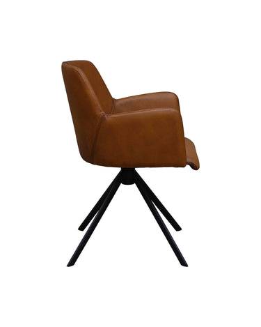 Pure Stewart Leather Swivel Chair - Matt Light Brown at Online8 Furniture Auckland NZ