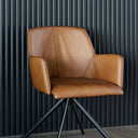 Pure Stewart Leather Swivel Chair - Matt Light Brown at Online8 Furniture Auckland NZ