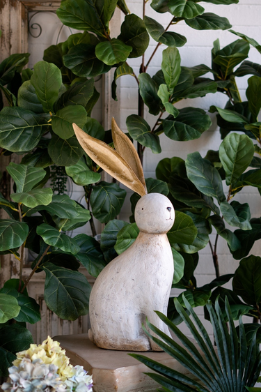 Rabbit W/ Long Ears Statue - Small at online8 furniture store Auckland