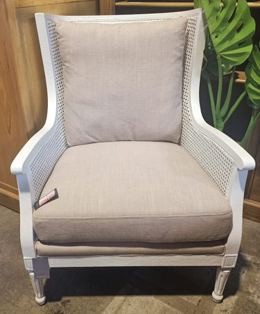Raffles Rattan Armchair - Antique White at online8 furniture store Auckland