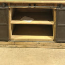 Railway Farmhouse Buffet Table with Metal Sliding Doors at online8 furniture store Auckland