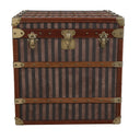 Rare Brass Bound Striped Square Trunk at online8 furniture store Auckland
