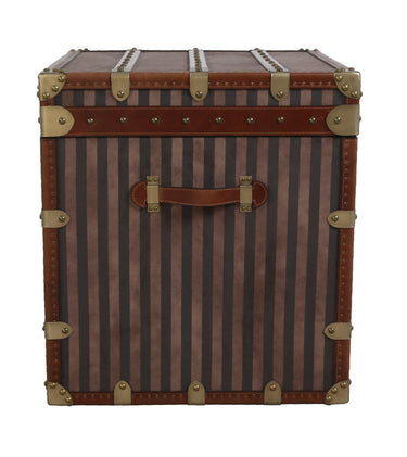 Rare Brass Bound Striped Trunk at online8 furniture store Auckland