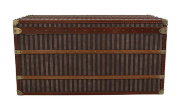 Rare Brass Bound Striped Trunk at online8 furniture store Auckland