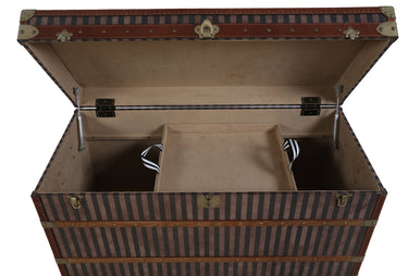 Rare Brass Bound Striped Trunk at online8 furniture store Auckland