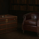 Rare Brass Bound Striped Trunk at online8 furniture store Auckland