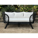 Rattan 2 seat Sofa with White Canvas Seat at online8 furniture store Auckland