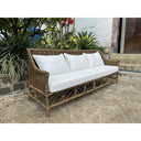 Rattan 3 Seater sofa with Canvas Seat & Cushions at online8 furniture store Auckland