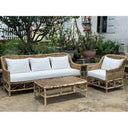 Rattan 3 Seater sofa with Canvas Seat & Cushions at online8 furniture store Auckland