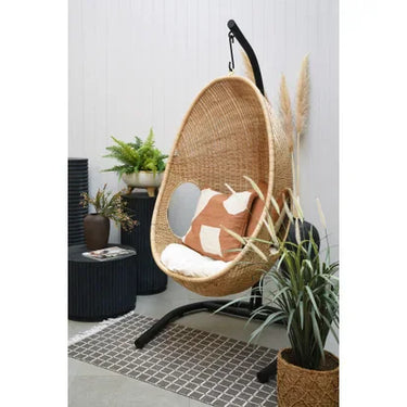 Rattan Hanging Pod Chair with Seat Cushion at Online8 Furniture Auckland NZ