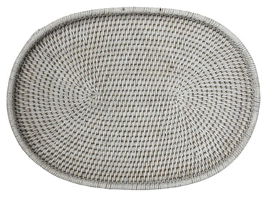 Rattan Oval Tray White Leg at online8 furniture store Auckland