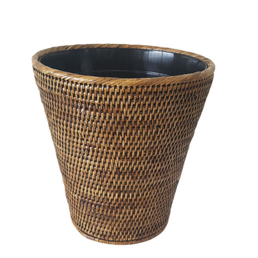 Rattan Waste Bin with Plastic Insert at online8 furniture store Auckland