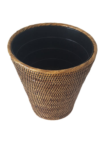 Rattan Waste Bin with Plastic Insert at online8 furniture store Auckland