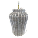 Rattan White Lamp Base Med at online8 furniture store Auckland