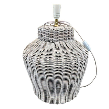 Rattan White Lamp Base Sml at online8 furniture store Auckland