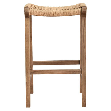 Reclaimed Oak & Rattan Counter Stool | Barstool at online8 furniture store Auckland