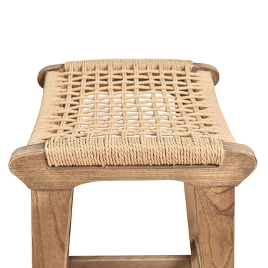 Reclaimed Oak & Rattan Counter Stool | Barstool at online8 furniture store Auckland