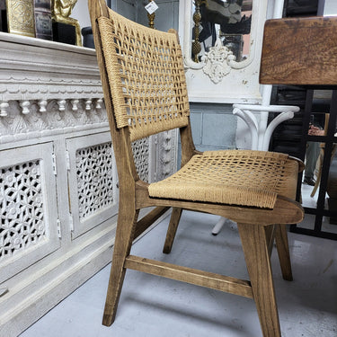 Reclaimed Oak & Rattan Dining Chair at online8 furniture store Auckland