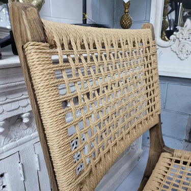 Reclaimed Oak & Rattan Dining Chair at online8 furniture store Auckland