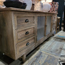 Reclaimed Oak Sideboard with Glass Doors at online8 furniture store Auckland