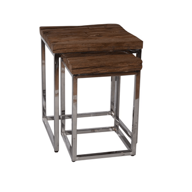 Reclaimed Teak Side Table - Set of 2 at online8 furniture store Auckland