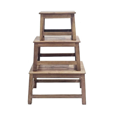 Reclaimed Wooden Stool Set/3 – Natural at Online8 Furniture Auckland NZ