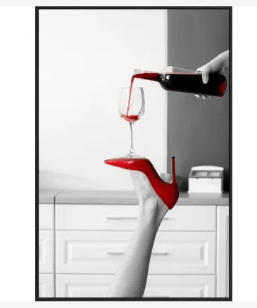 Red Stiletto Red Wine Canvas Wall Art at online8 furniture store Auckland