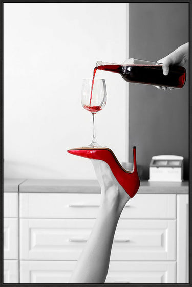 Red Stiletto Red Wine Canvas Wall Art at online8 furniture store Auckland