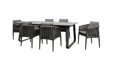 Redmond Outdoor Dining Table - Black 2200 at online8 furniture store Auckland