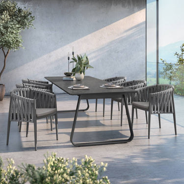 Redmond Outdoor Dining Table - Black 2200 at online8 furniture store Auckland