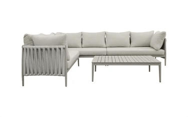 Redmond Outdoor Luxury Lounge Suite with Coffee Table - Taupe at online8 furniture store Auckland