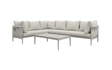 Redmond Outdoor Luxury Lounge Suite with Coffee Table - Taupe at online8 furniture store Auckland