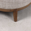 Regal armchair in soft natural weave fabric with solid oak detailing