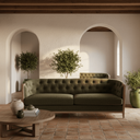 Regal Tufted 3 Seater Sofa - Olive at Online8 Furniture Auckland NZ