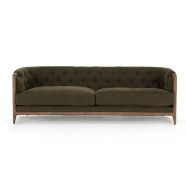 Regal Tufted Lounge Suite 3+1+1 in olive - the 3 seater sofa with button-tufted backrest