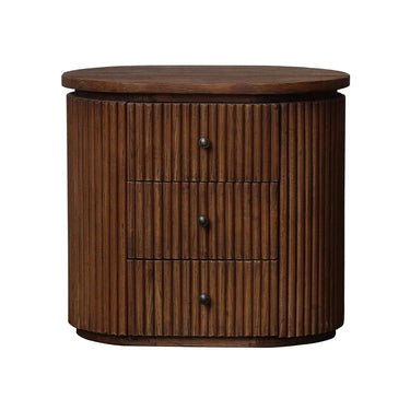 Regency 3 Drawer Bedside Table - Old Elm at online8 furniture store Auckland