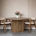 Regency Oak Round Pedestal Dining Table at online8 furniture store Auckland