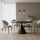 Remi Ceramic Top Round Dining Table - Black at Online8 Furniture Auckland NZ