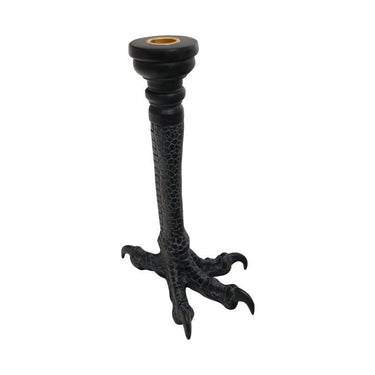 Resin Candlestick Talon - Black at online8 furniture store Auckland