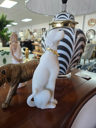 Resin Labrador Dog Statue - White at online8 furniture store Auckland