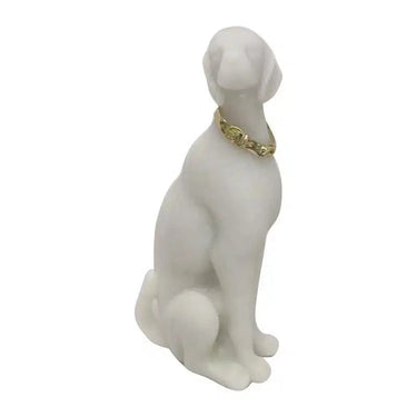 Resin Labrador - White at online8 furniture store Auckland