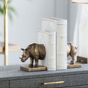 Rhino Bookends - Gold at online8 furniture store Auckland